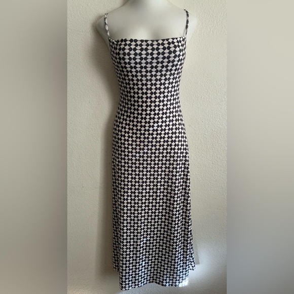 VRG Girl Don't Look Back Black & White Geometric Pattern Dress 10 - Picture 7 of 16